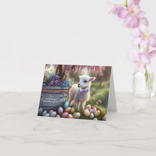 Carte Petite-fille Joyeuse Pâques avec des œufs de Pâque
