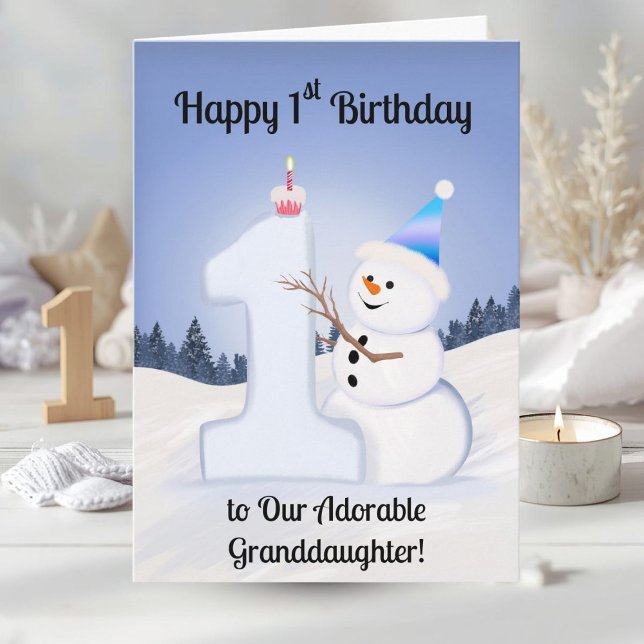 Carte Petite-fille Joyeux 1er Anniversaire Construction  (Créateur téléchargé)
