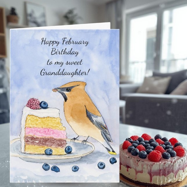 Carte Petite-fille Joyeux Anniversaire de Février Oiseau (Créateur téléchargé)