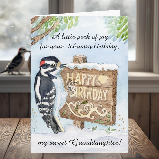 Carte Petite-fille Joyeux Anniversaire de Février Pic (Créateur téléchargé)