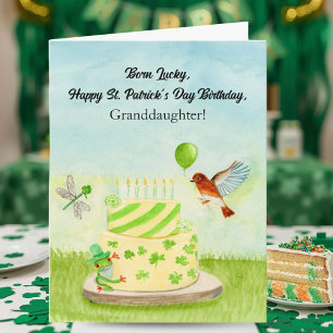 Carte Petite-fille Joyeux St Patrick Anniversaire
