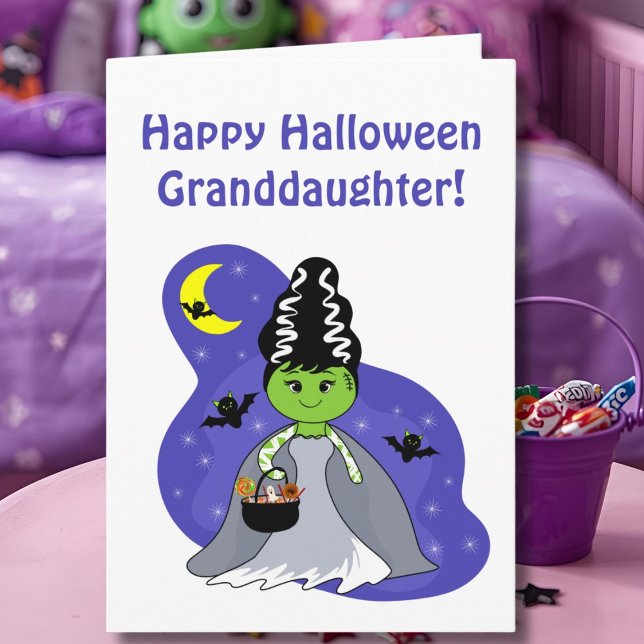 Carte Petite-fille Mariée de Frankenstein Halloween  (Créateur téléchargé)