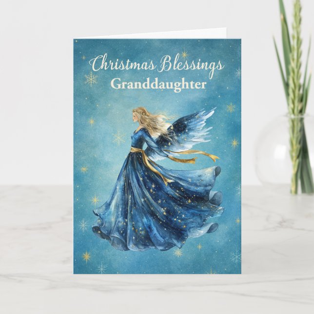 Carte Petite-fille Noël Bénédictions Ange de Lumière  (Devant)