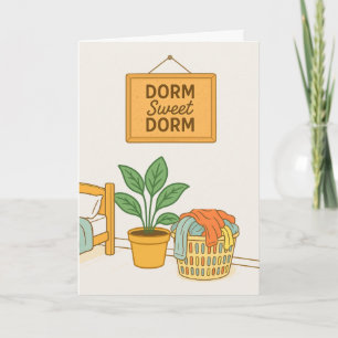 Carte Petite-fille Retour à l'université Dorm Funny Blan