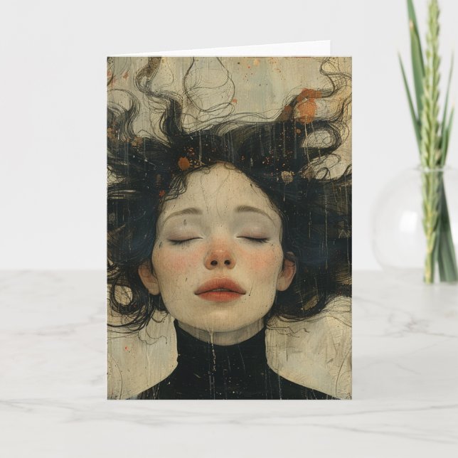 Carte Petite fille rêvant toutes les occasions (Devant)