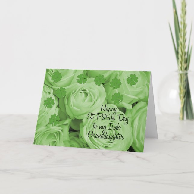 Carte petite-fille rose irlandaise de St. Patrick (Devant)