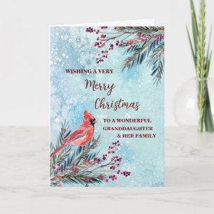 Carte Petite-fille rustique et famille Joyeux Noël