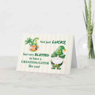 Carte Petite-fille St. Patricks Day Gnomes Lucky Blesse