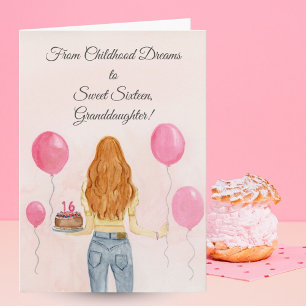 Carte Petite-fille Sweet Sixteen Fille Jeans Célébration