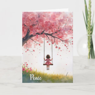 Carte Petite fille sympathique sur une Téry Tree couture