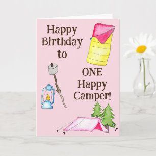 Carte Petite fille un heureux Camper premier anniversair