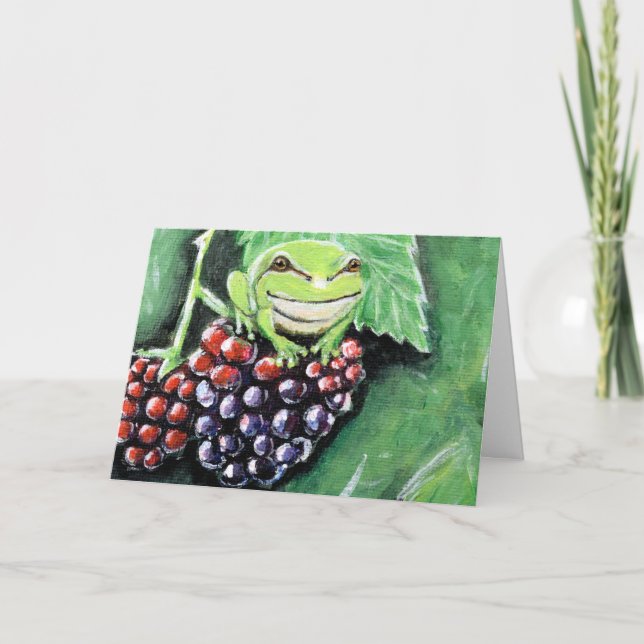 Carte Petite grenouille d'arbre sur une peinture de Blac (Devant)
