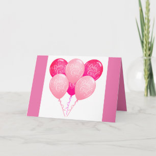 Carte Petite Joie Rose Bébé Fille Félicitations