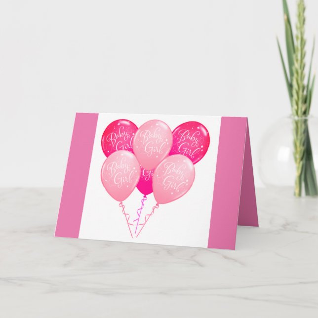 Carte Petite Joie Rose Bébé Fille Félicitations (Devant)