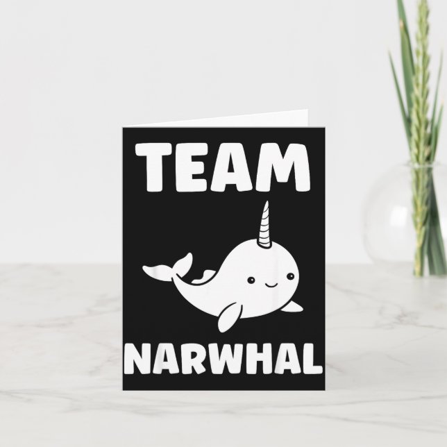 Carte Petite Licorne de Mer Équipe Narval Cute Simple Mi (Devant)