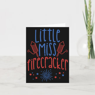 Carte Petite Miss Fêtarde Drôle 4 Juillet Patriotique Fi