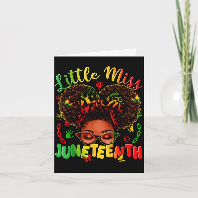 Carte Petite miss juneteenth fierté afro noire cheveux a (Devant)
