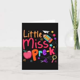 Carte Petite Miss maternelle Premier jour d'école Retour