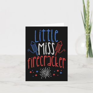 Carte Petite Miss pétard drôle de 4 juillet Fierté Gi