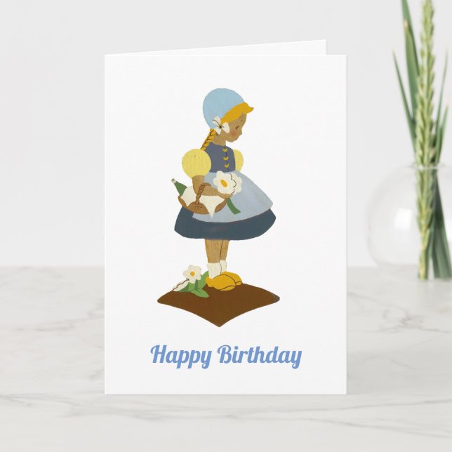 Carte Petite Néerlandaise avec des chaussures en bois (Devant)