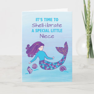 Carte Petite nièce Anniversaire Sparklook Mermaid