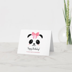 Carte Petite panda fille Joyeux anniversaire 