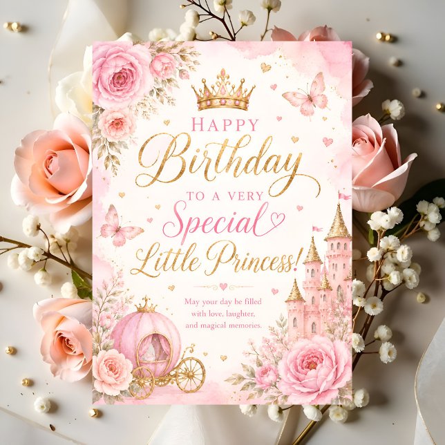 Carte Petite Princesse Joyeux Anniversaire (Créateur téléchargé)