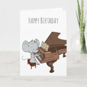 Carte Petite souris Jouer au piano Joyeux anniversaire (Devant)
