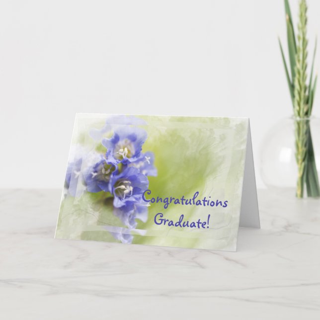 Carte Petites fleurs violettes Graduation Félicitations (Devant)