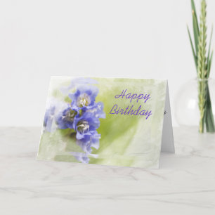 Carte Petites fleurs violettes Joyeux anniversaire