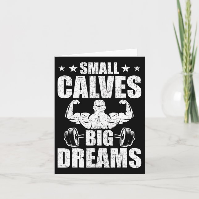 Carte Petits Calves Gros Rêves Bodybuilding Poids (Devant)