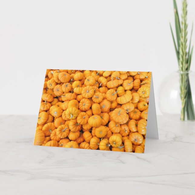 Carte Petits citrouilles orange de récolte automnale (Devant)