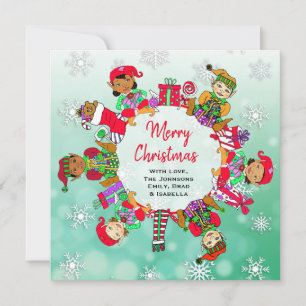 Carte Petits elfes Whimsical Multi-Culturels
