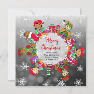 Carte Petits elfes Whimsical Multi-Culturels