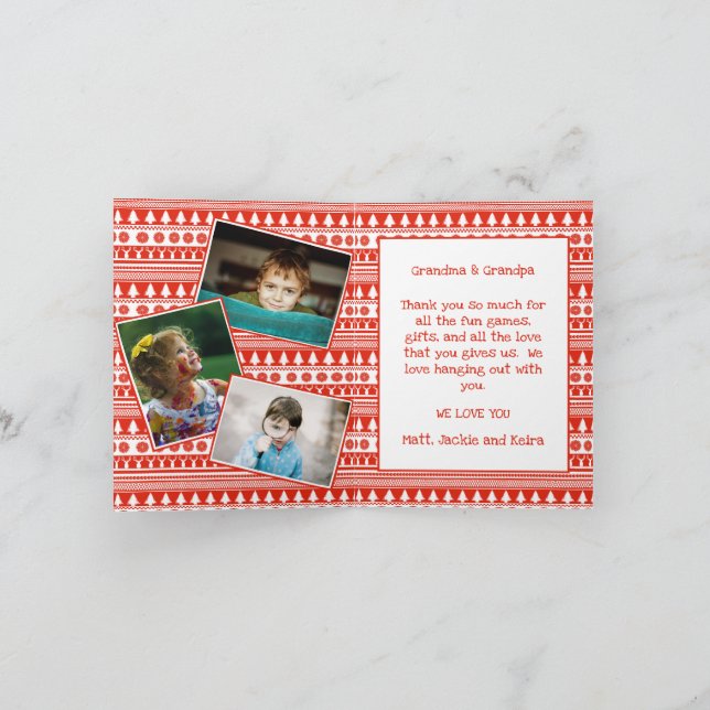 Carte Petits-enfants Papi Mamie Photo Joyeux Noël (Intérieur)