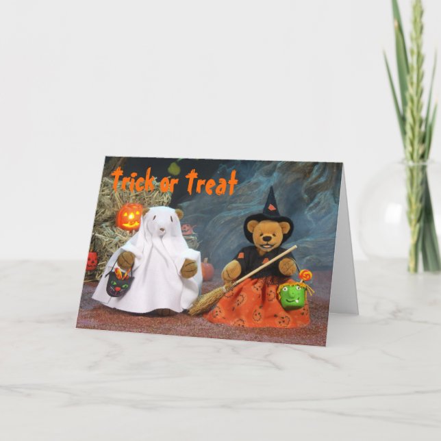 Carte Petits ours fantôme et sorcière (Devant)