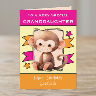 Carte Petits singes petits-enfants spéciaux anniversaire