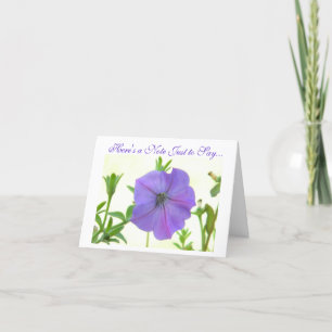 Carte Pétunia pourpre solitaire