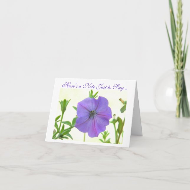 Carte Pétunia pourpre solitaire (Devant)