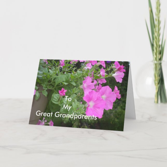 Carte Petunias pour grands-parents (Devant)