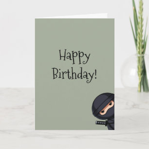 Carte Peu de Ninja sur le joyeux anniversaire de vert