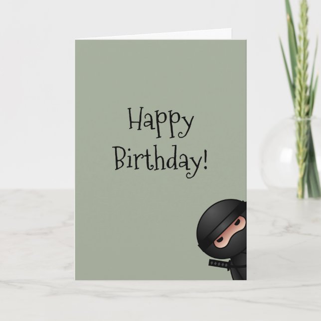 Carte Peu de Ninja sur le joyeux anniversaire de vert (Devant)