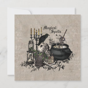 Carte PEU DE TÉMOINS vintages D'Halloween