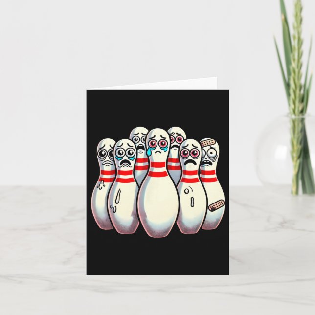 Carte Peur Bowling Pins Cartoon Fun Bowler Humorisme (Devant)