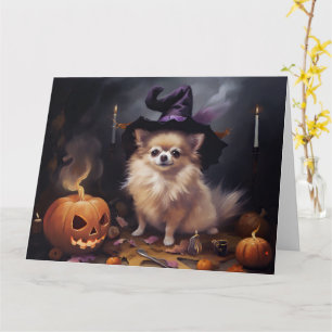 Carte Peur d'Halloween Citrouille de Poméranie