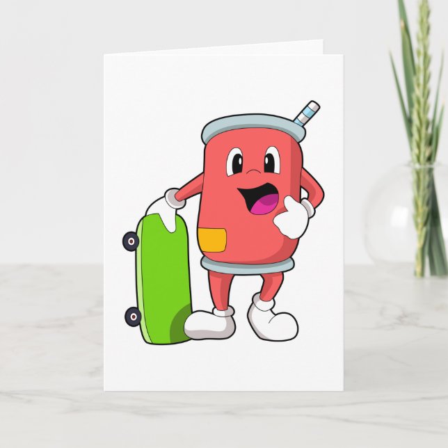 Carte Peut en tant que Patineur avec Skateboard (Devant)