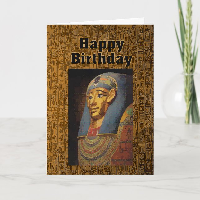 Carte Pharaon Joyeux Humour d'anniversaire (Devant)