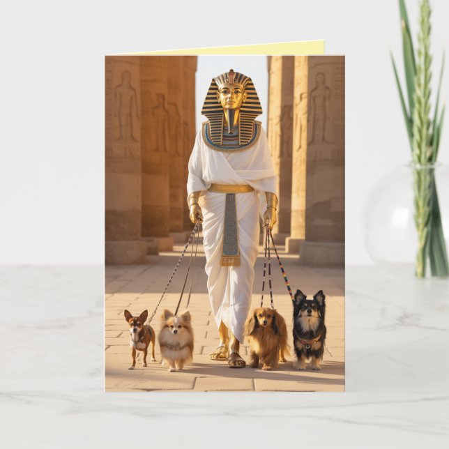 Carte Pharaon promenant le chien (Devant)