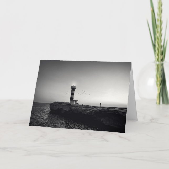 Carte Phare au coucher du soleil (Devant)