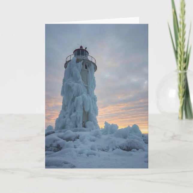 Carte phare côtier en hiver (Devant)